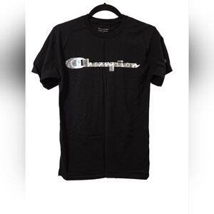 Champion Black Tee with Logo